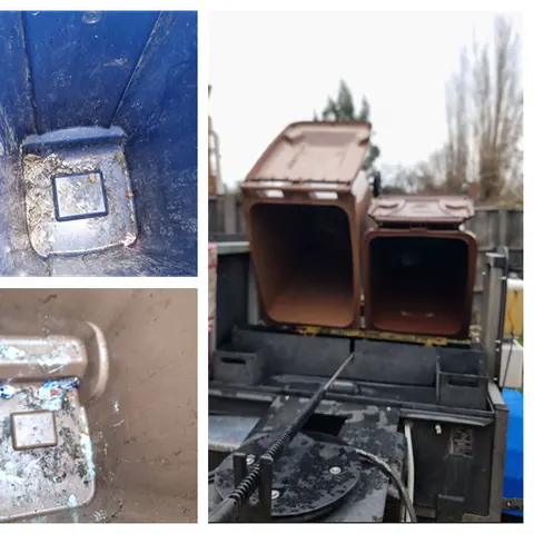 Domestic wheelie bin cleaning