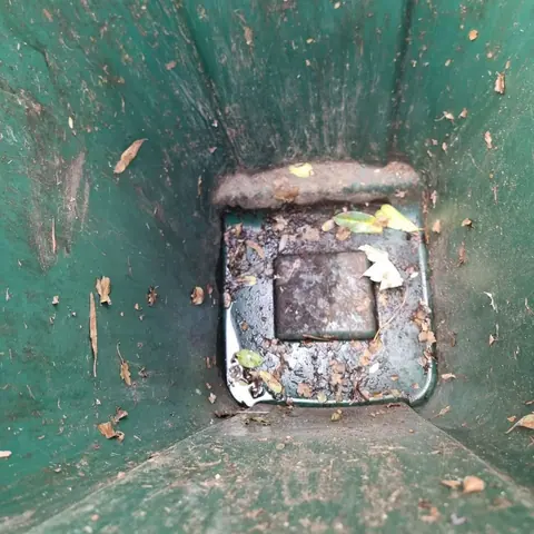 Wheelie bin before cleaning
