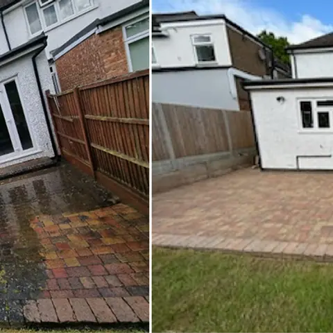Driveway cleaning before after