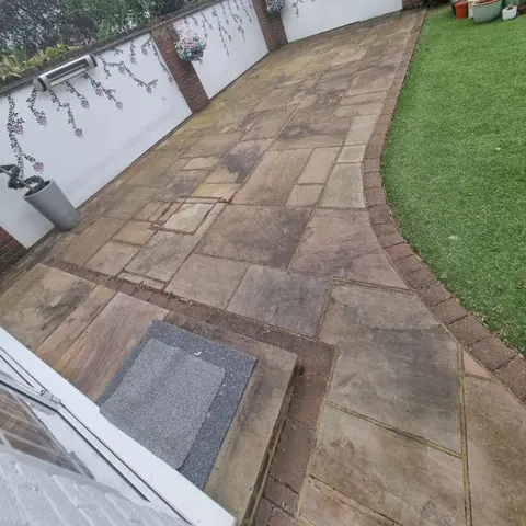 Patio before cleaning