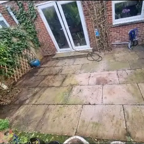 Patio cleaning before and after