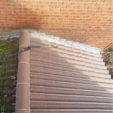 Roof clean before after